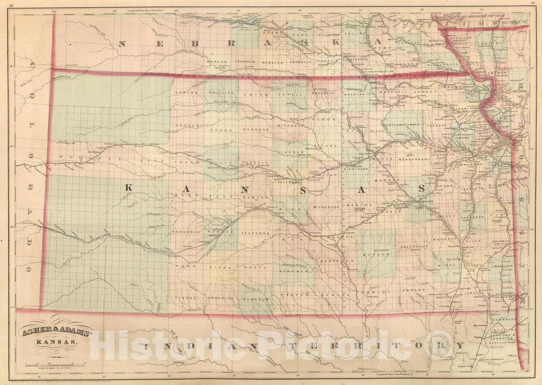 Historic Map : Commercial Reference Book - 1875 Kansas. - Vintage Wall Art