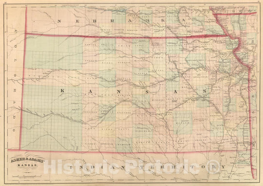 Historic Map : Commercial Reference Book - 1875 Kansas. - Vintage Wall Art