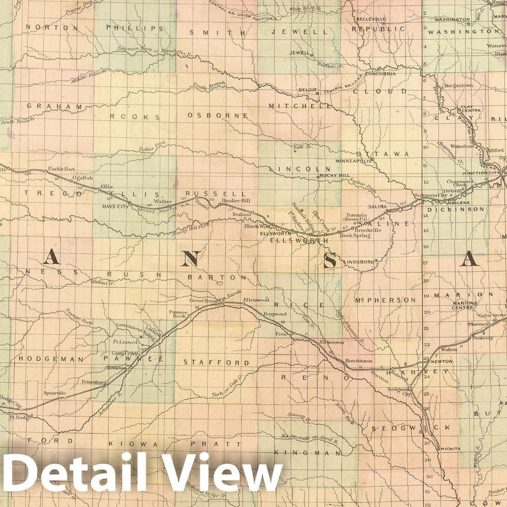 Historic Map : Commercial Reference Book - 1875 Kansas. - Vintage Wall Art