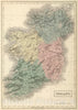 Historic Map : 1854 Ireland. v1 - Vintage Wall Art