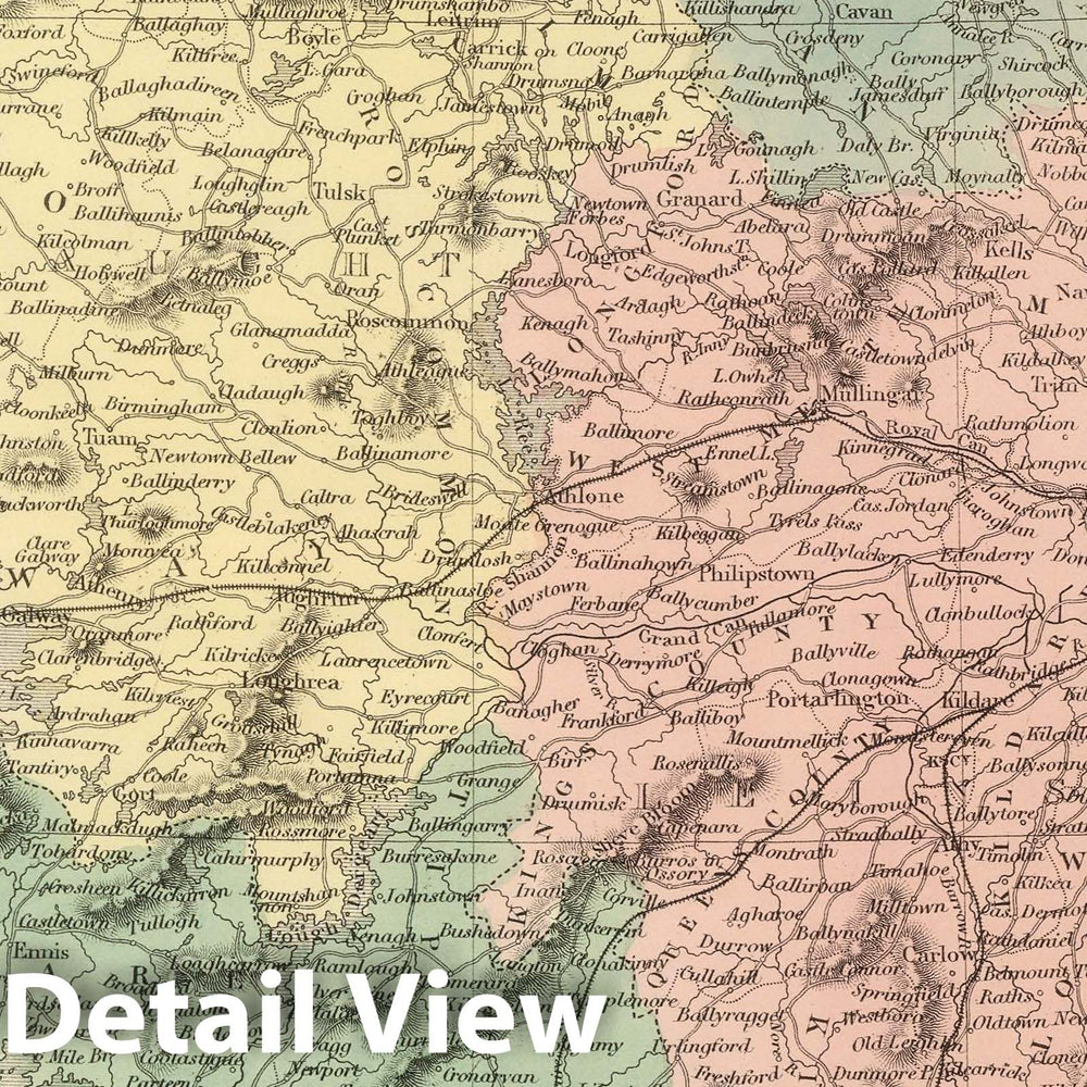 Historic Map : 1854 Ireland. v1 - Vintage Wall Art