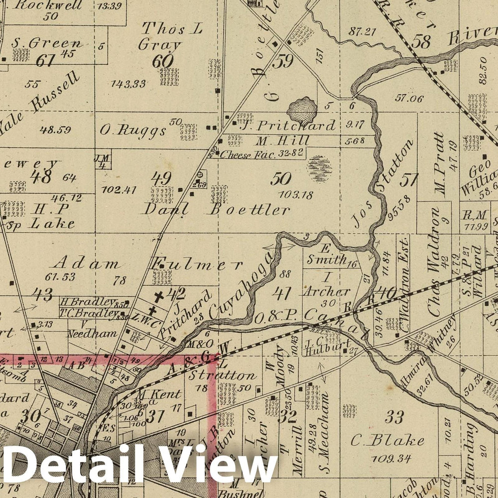 Historic Map : 1874 Franklin Township, Portage County, Ohio. - Vintage Wall Art