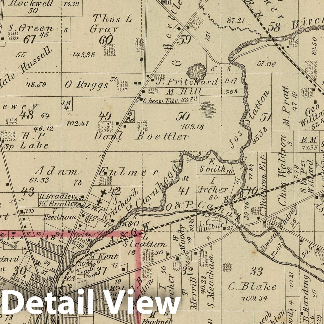 Historic Map : 1874 Franklin Township, Portage County, Ohio. - Vintage Wall Art