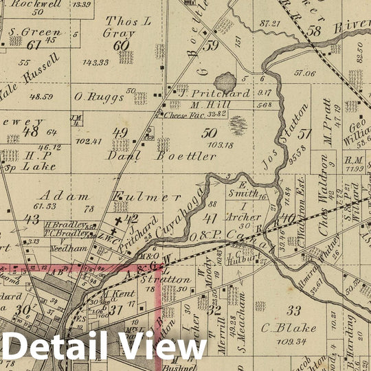Historic Map : 1874 Franklin Township, Portage County, Ohio. - Vintage Wall Art