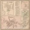 Historic Wall Map : 1864 Redwood. Theresa. Spagues Cors. Omar. Alexandria Bay, New York. - Vintage Wall Art