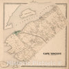 Historic Map : 1864 Cape Vincent, Jefferson County, New York. - Vintage Wall Art