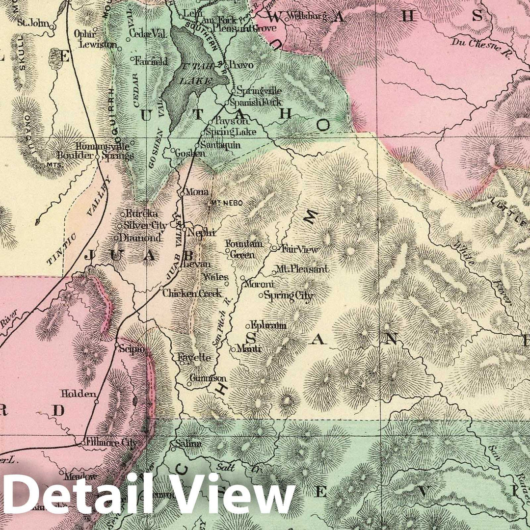 Historic Map : 1873 Utah. v2 - Vintage Wall Art