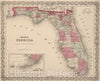 Historic Map : 1866 Florida. - Vintage Wall Art
