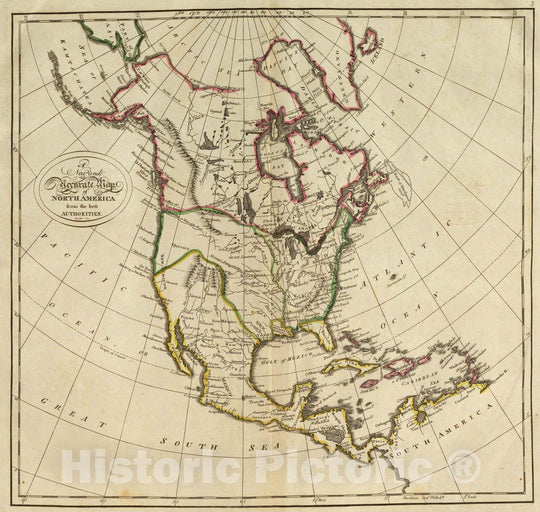 Historic Map - 1814 Map of North America. - Vintage Wall Art