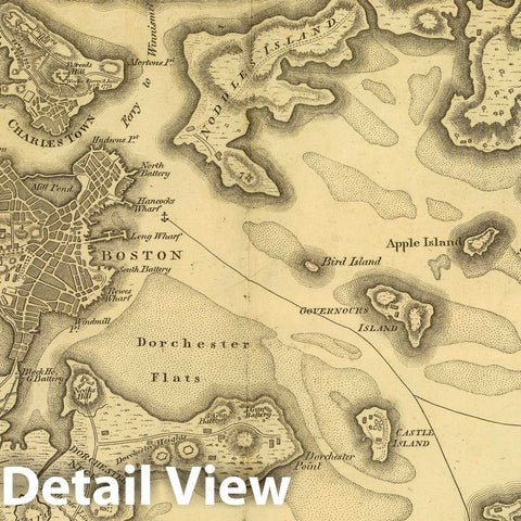 Historic Map : 1807 Boston and Its Environs. - Vintage Wall Art