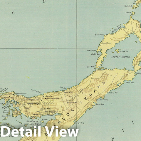 Historic Map : National Atlas - 1924 Bermuda. - Vintage Wall Art