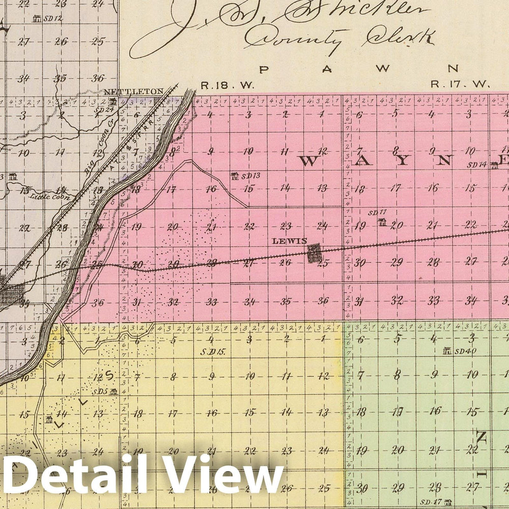 Historic Map : 1887 Edwards Co, Kansas. - Vintage Wall Art