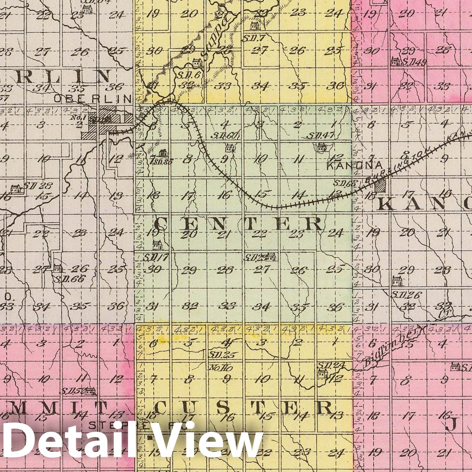Historic Wall Map 1887 Decatur Co, Kansas. Vintage Wall Art