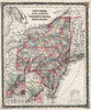 Historic Map : 1858 New York, New Jersey, Pennsylvania, and Delaware. - Vintage Wall Art