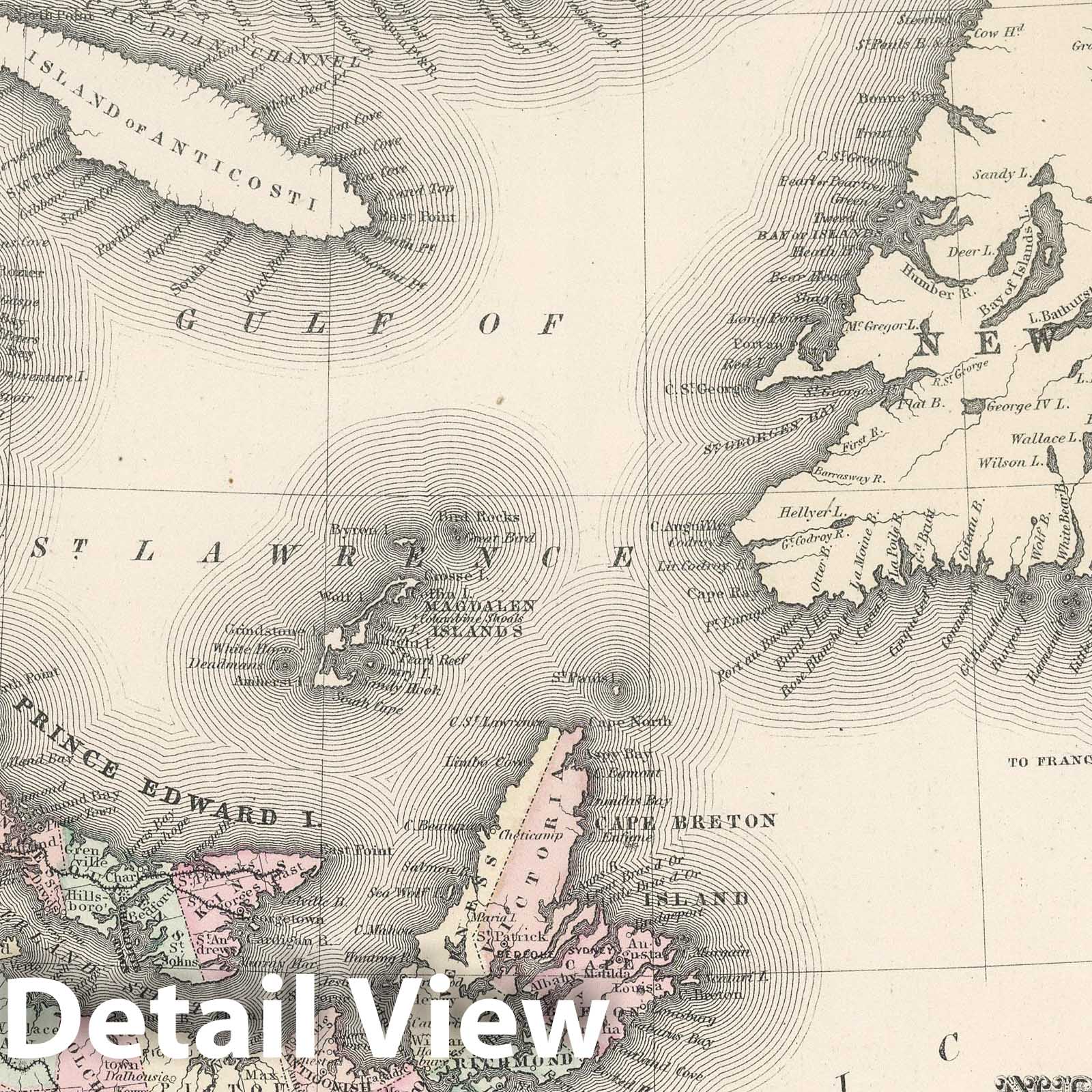 Historic Map : 1878 New Brunswick, Nova Scotia, Newfoundland, and Prince Edward Island. - Vintage Wall Art