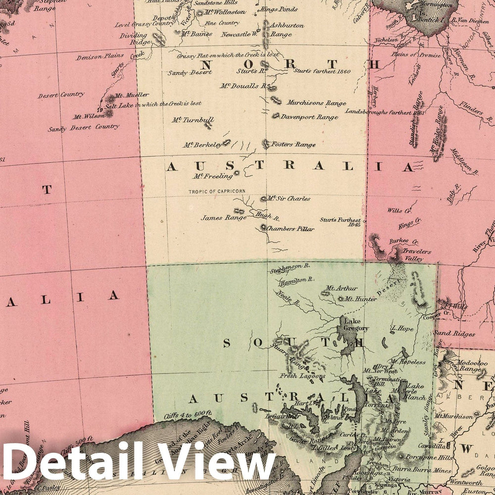 Historic Map : 1864 Australia - Vintage Wall Art