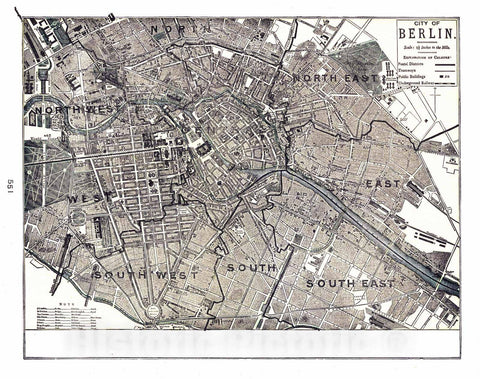 Historic Map : 1901 City of Berlin - Vintage Wall Art