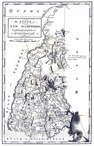Historic Map : National Atlas - 1795 State of New Hampshire. - Vintage Wall Art