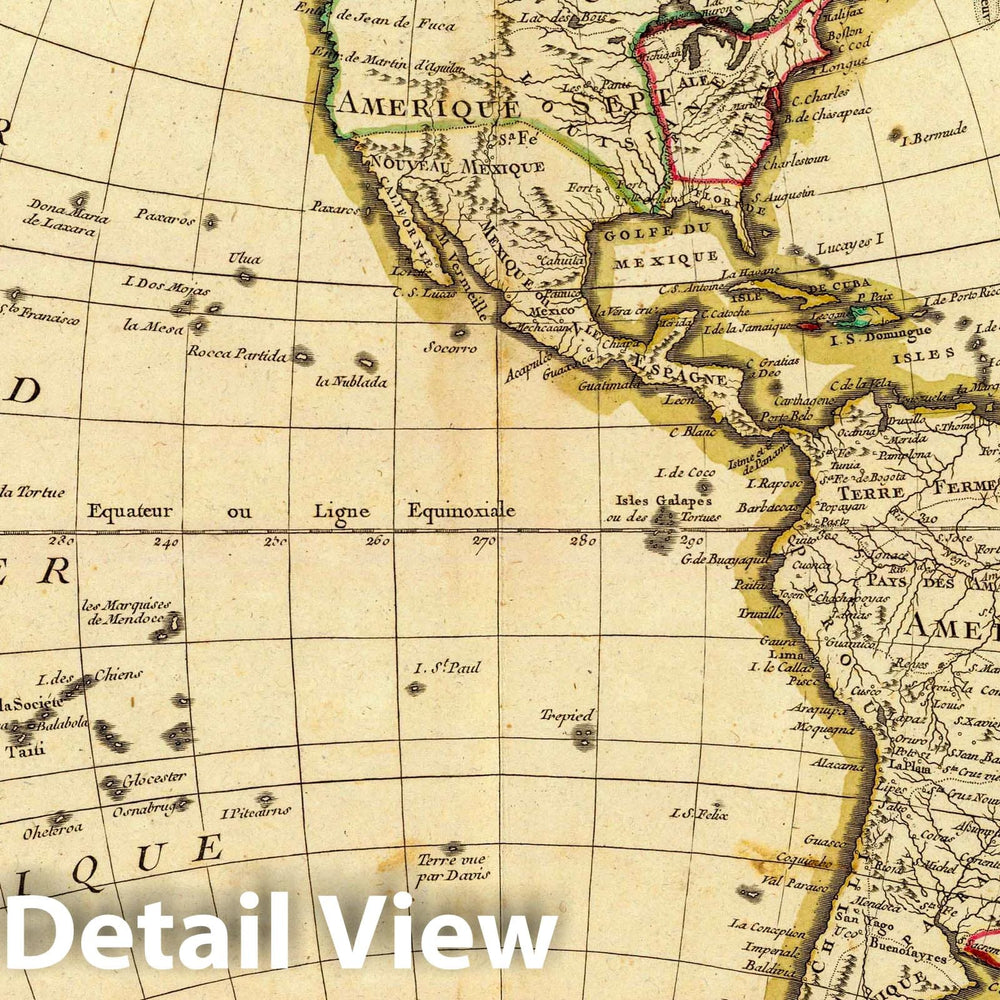 Historic Map : 1783 [L'Amerique] : Vintage Wall Art