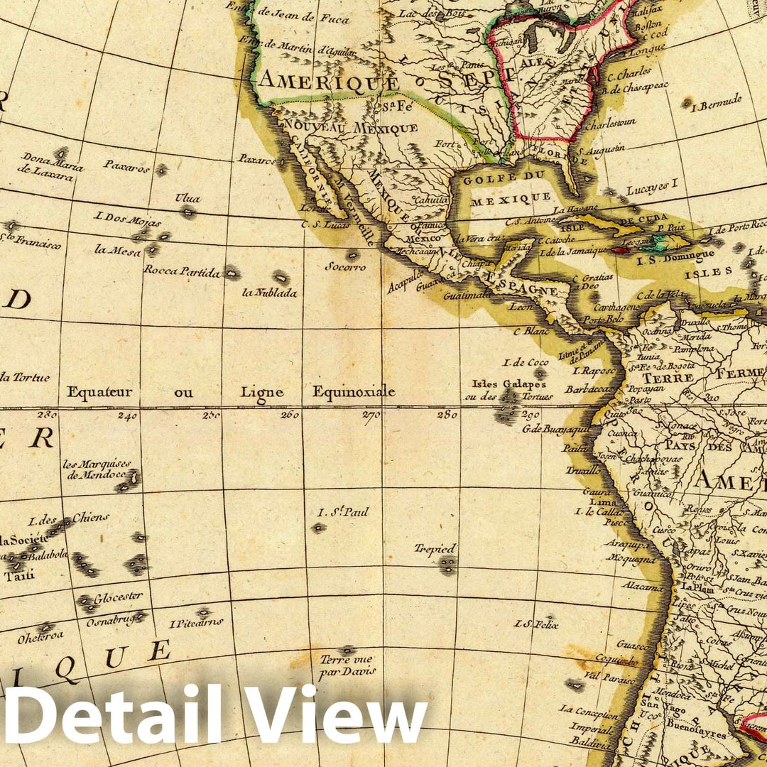 Historic Map : 1783 [L'Amerique] : Vintage Wall Art