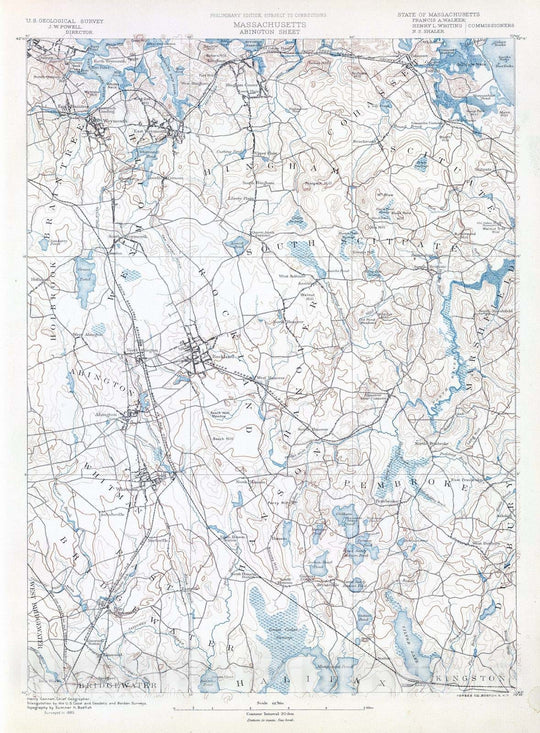 Historic Map : 1890 39. Abington sheet. - Vintage Wall Art