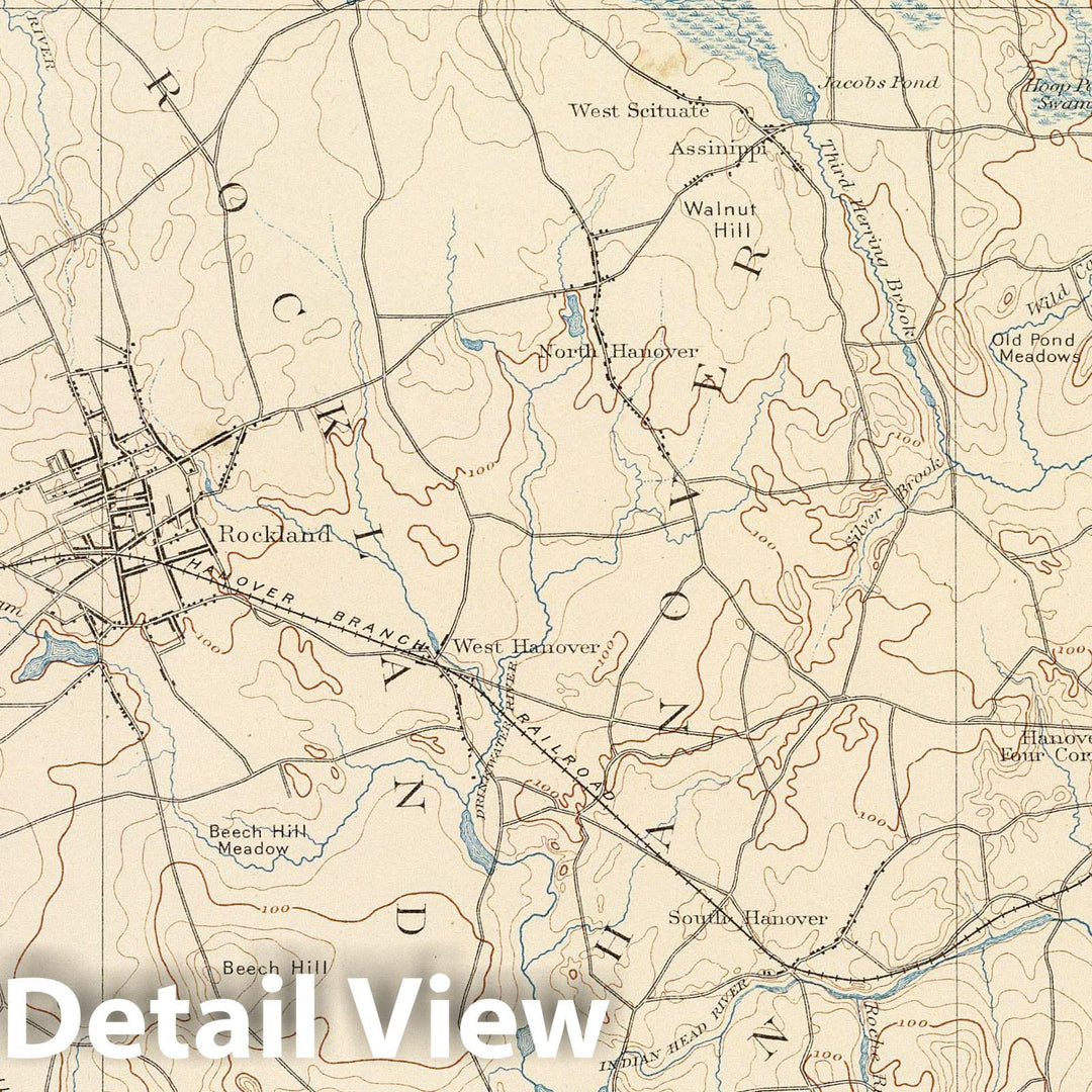 Historic Map : 1890 39. Abington sheet. - Vintage Wall Art