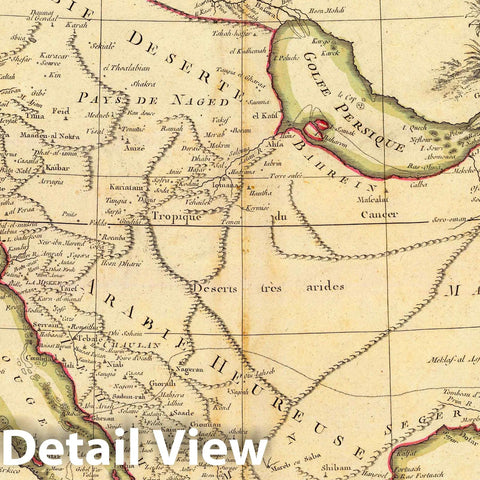 Historic Map : Saudi Arabia, Arabian Peninsula 1785 Arabie. , Vintage Wall Art