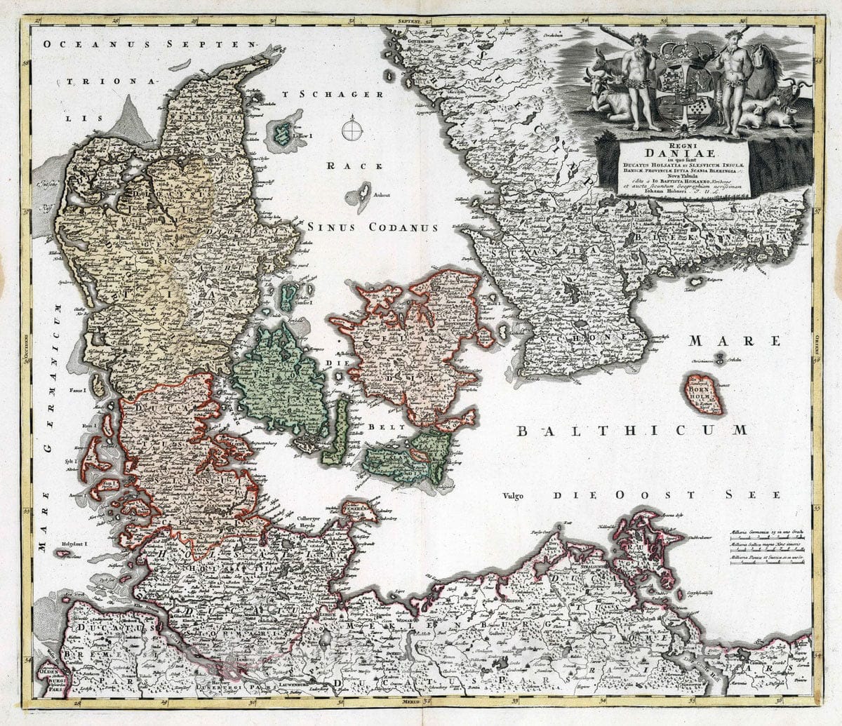 Historic Map : Denmark, 1752 Regni Daniae. , Vintage Wall Art ...