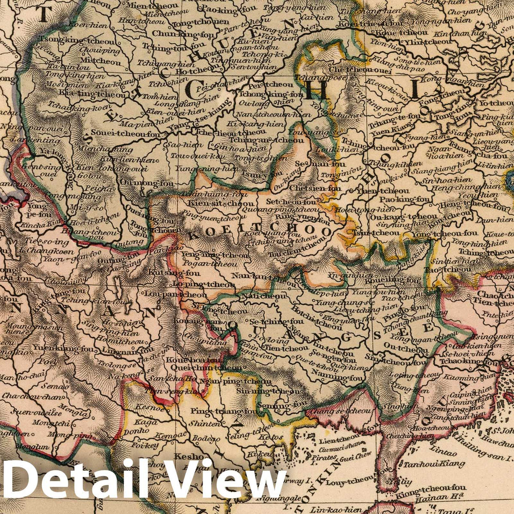 Historic Map : 1825 China and the Birman Empire - Vintage Wall Art
