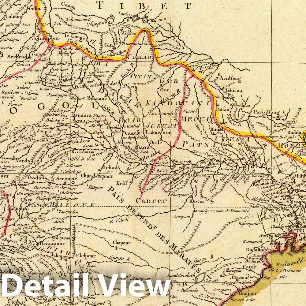 Historic Map : India; Pakistan, South Asia 1771 Indes I. , Vintage Wall Art