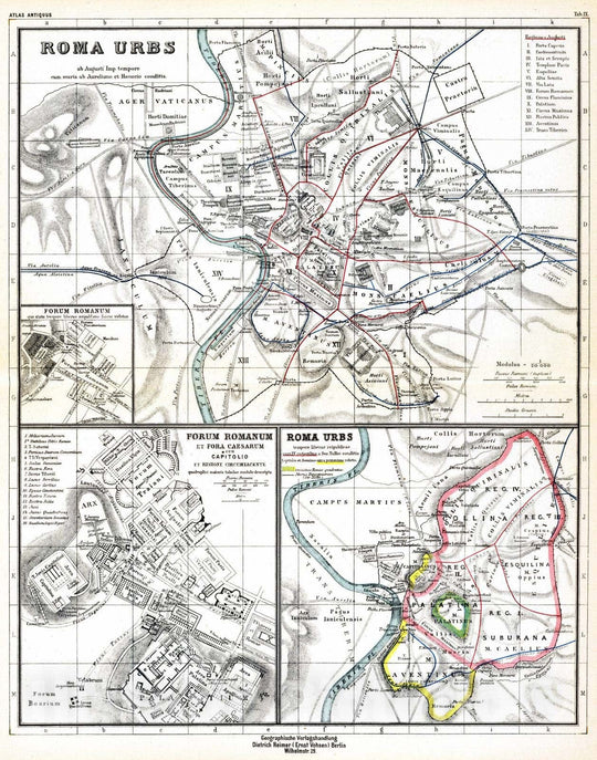 Historic Map : Italy , Rome (Italy), 1903 Roma urbs. , Vintage Wall Art