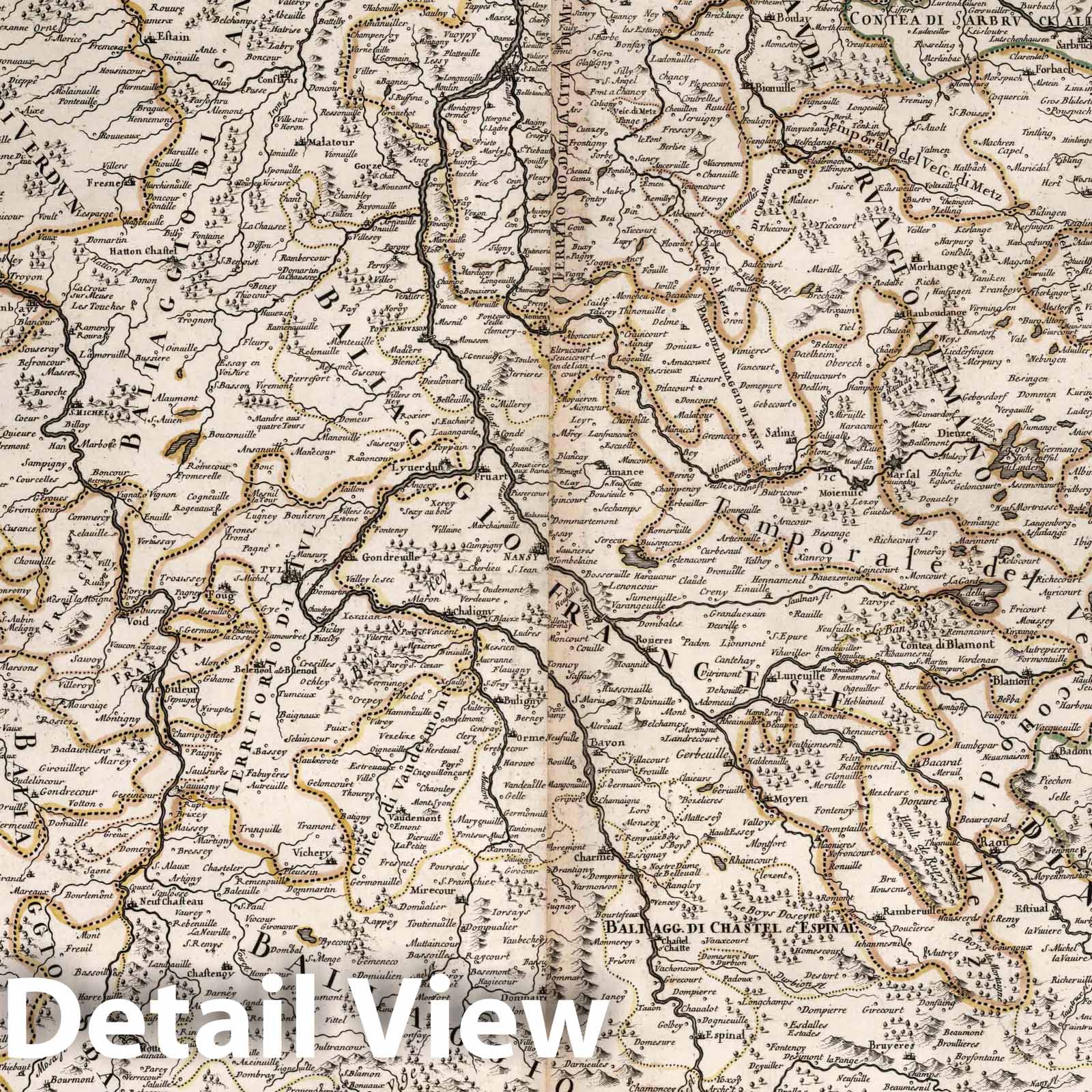Historic Map : France, , Europe 1690 Il Ducato di Bar. Il ducato di Lorena , Vintage Wall Art