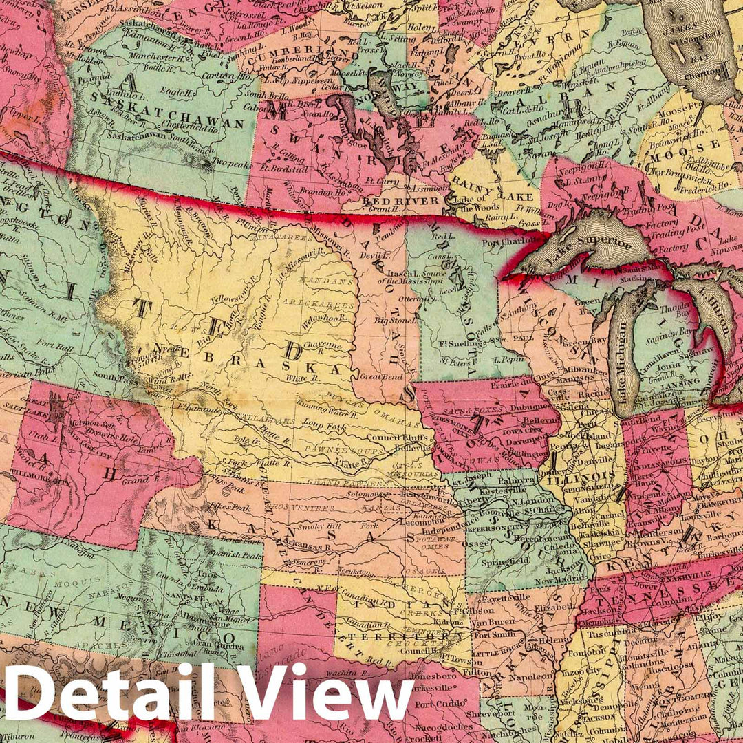 Historic Map : 1860 North America. - Vintage Wall Art