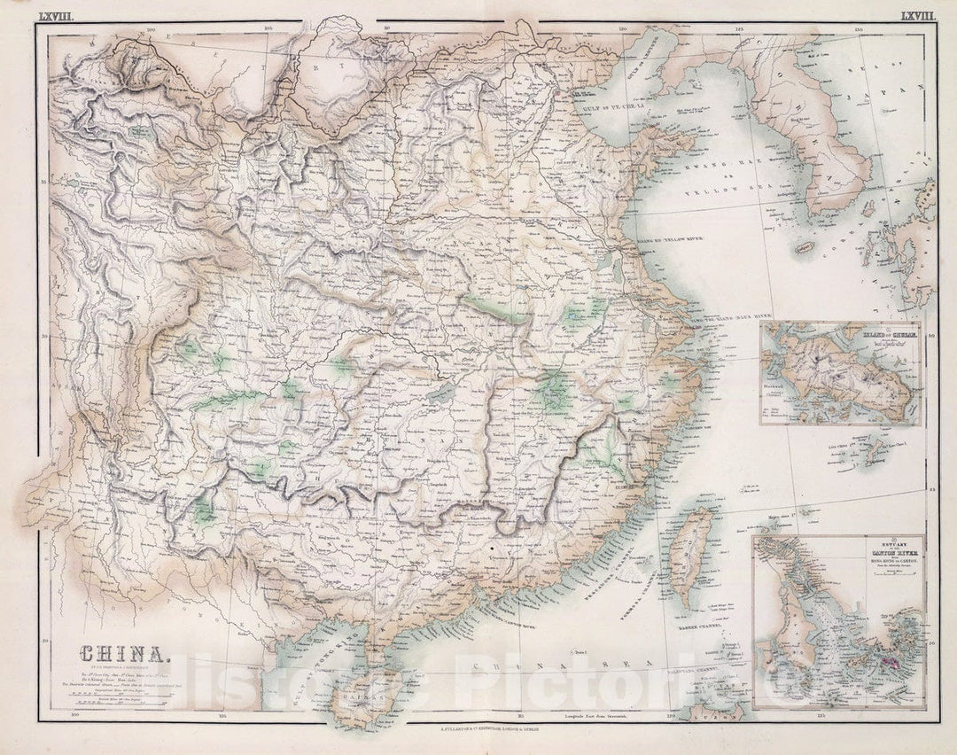 Historic Map : 1872 China. - Vintage Wall Art