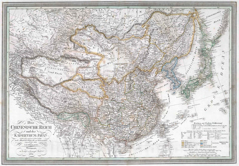 Historic Map : 1832 Chinese Empire and Japan : Vintage Wall Art