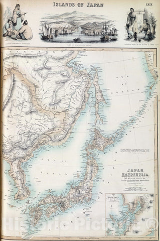 Historic Map : 1872 Islands of Japan. - Vintage Wall Art