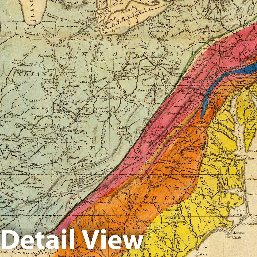 Historic Map : Geology Book - 1818 Map of the United States of America ...