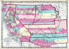 Historic Map : 1860 California, Territories of New Mexico And Utah. - Vintage Wall Art