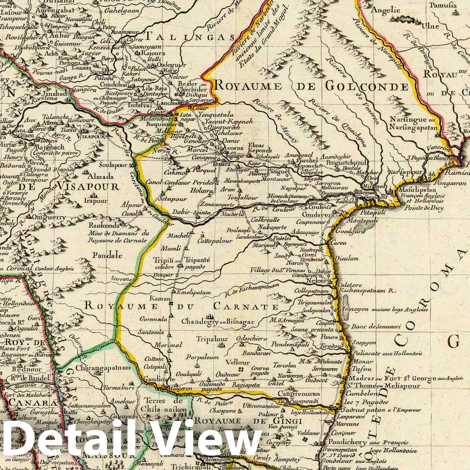Historic Map : Bangladesh; India, , Asia 1723 Malabar, Coromandel, costes. , Vintage Wall Art