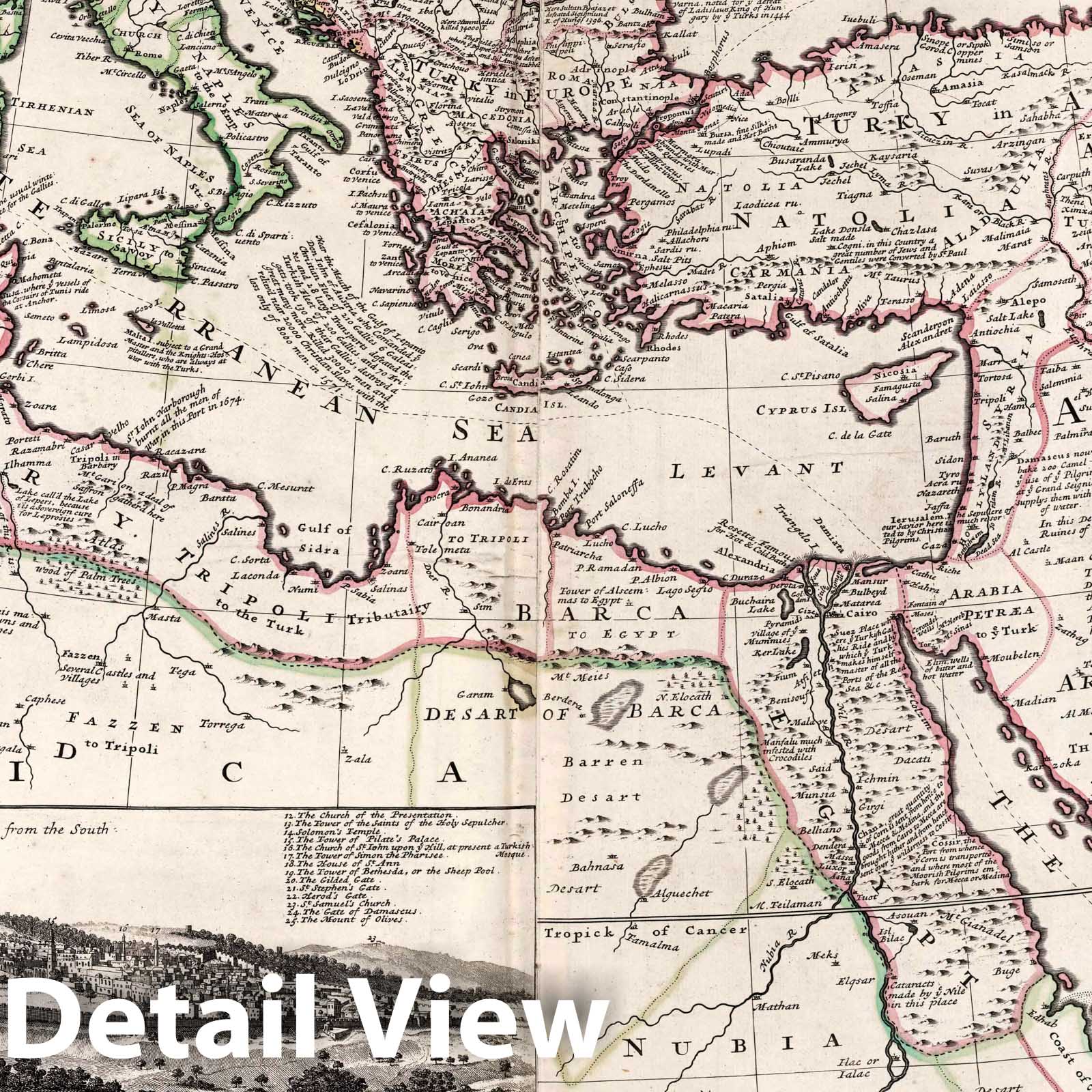 Historic Map : 1732 Turkish Empire - Vintage Wall Art - Historic Pictoric