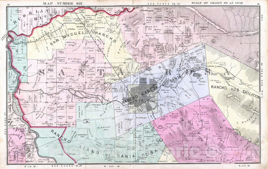 Historic Map : 1877 Russian River, Santa Rosa, Analy Townships. - Vintage Wall Art