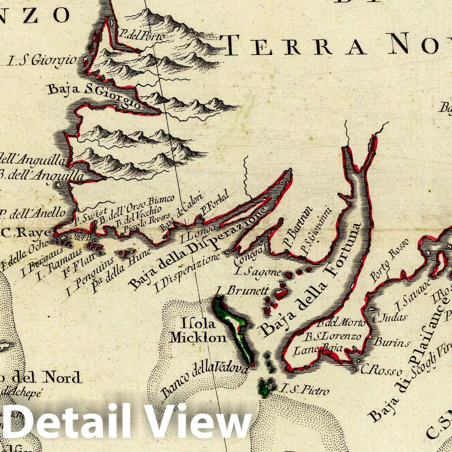 Historic Map : Canada, Cape Breton Island 1778 Le Isole di Terra Nuova e Capo Breton Di Nuova Projezione. , Vintage Wall Art