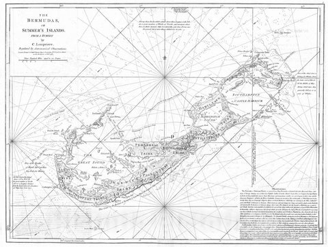 Historic Map : 1788 The Bermudas, or Summer's Islands. - Vintage Wall Art