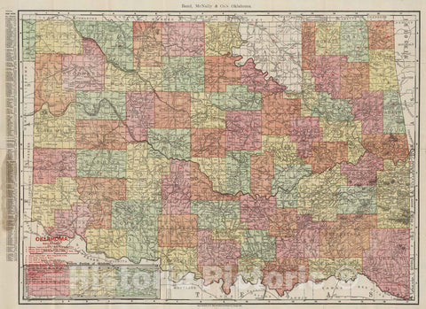 Historic Map : 1907 Oklahoma : Vintage Wall Art
