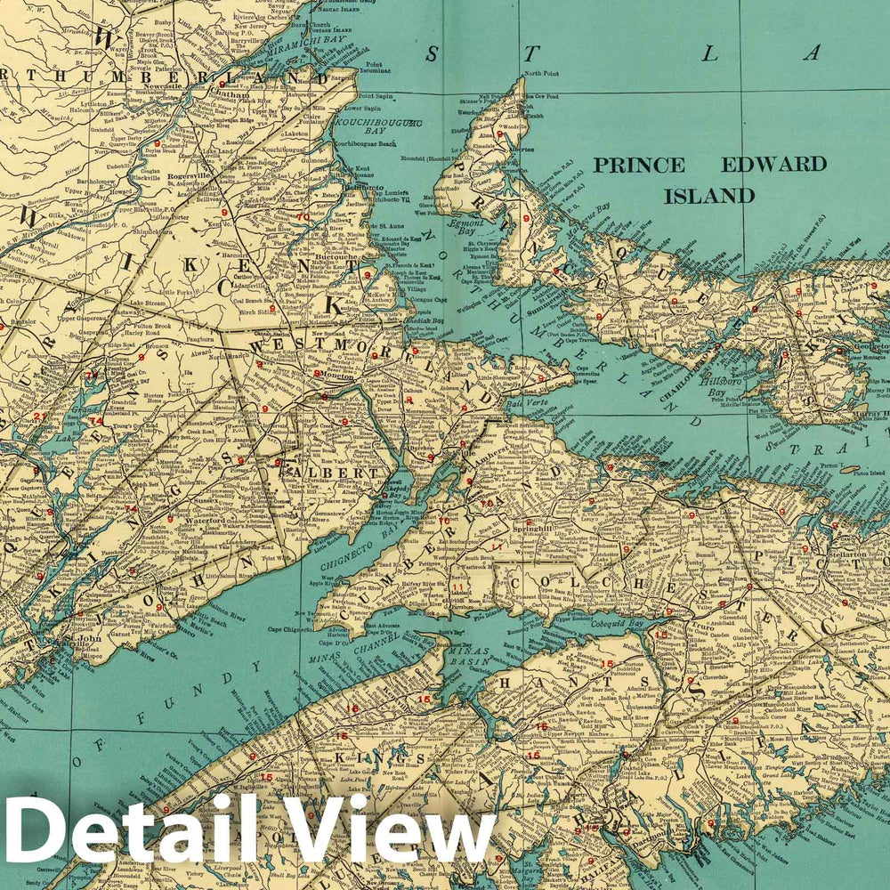 Historic Map : 1924 Nova Scotia, New Brunswick, and Prince Edward Island. v2 - Vintage Wall Art