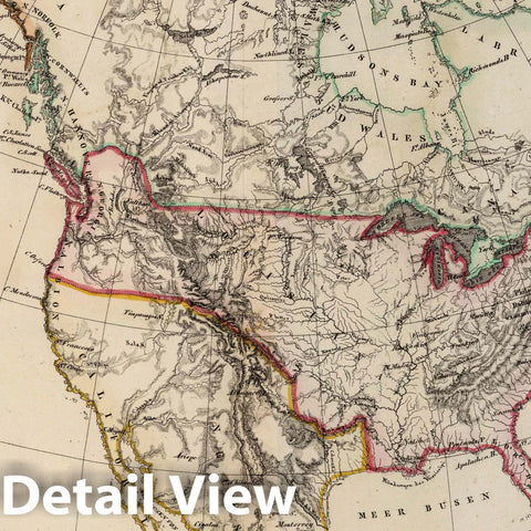 Historic Map : United States; Canada; Mexico, , North America 1824 Nordliches America. Berlin 1824 von R.v.L. , Vintage Wall Art