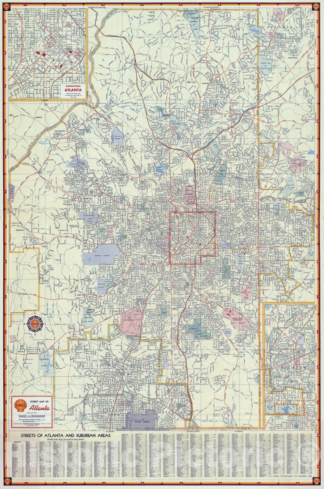 Historic Map - National Atlas - 1956 Atlanta (Georgia). - Vintage Wall Art