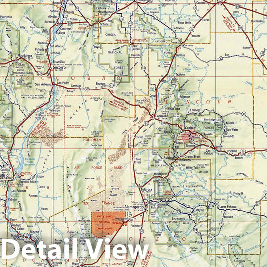 Historic Map : National Atlas - 1956 Shell Highway Map of New Mexico. - Vintage Wall Art