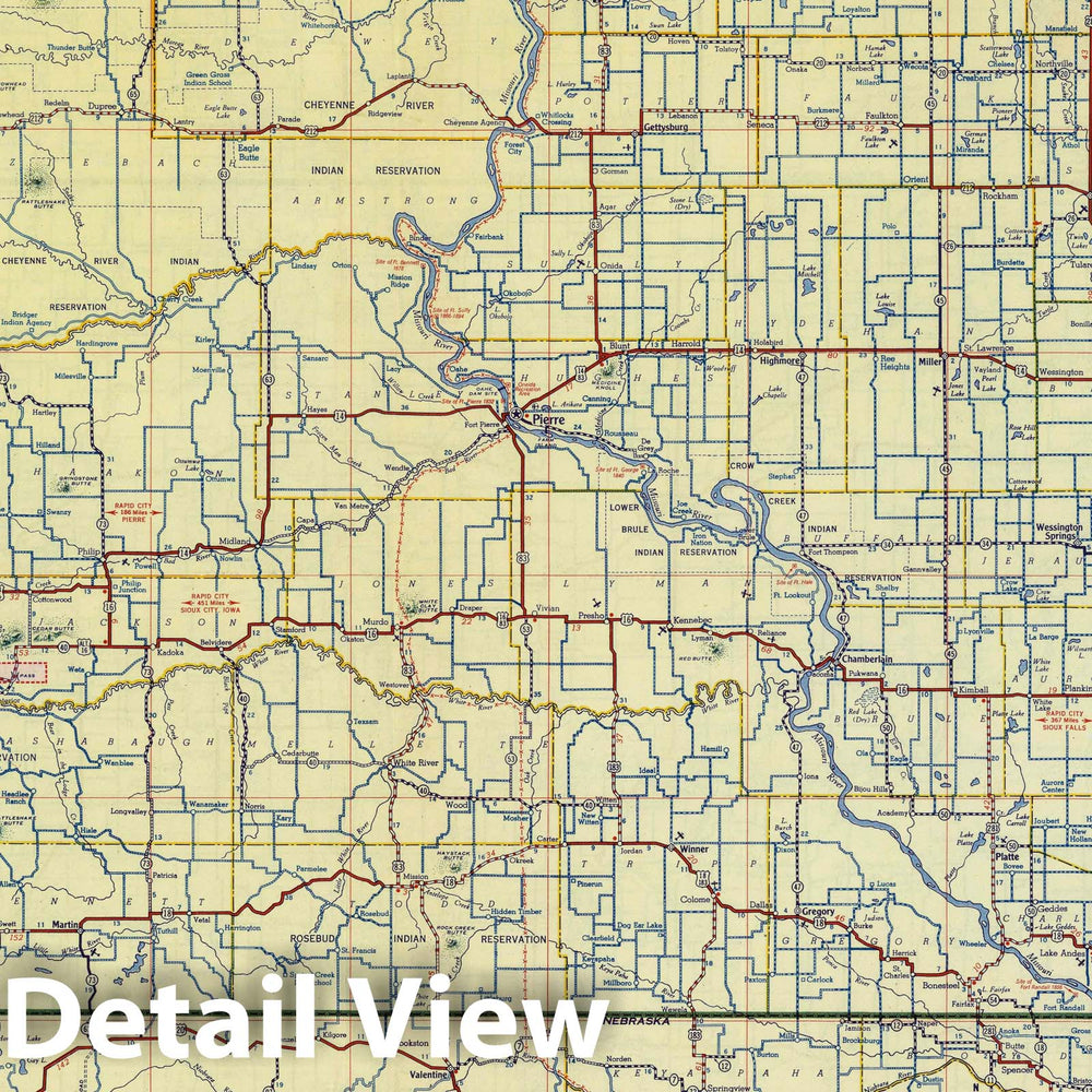 Shell Highway Maps Historic Map : National Atlas - 1949 Shell Highway Map of South Dakota ...