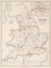 Historic Map : Statistical Atlas - 1881 England and Wales to Illustrate the Railway System of the Country. - Vintage Wall Art